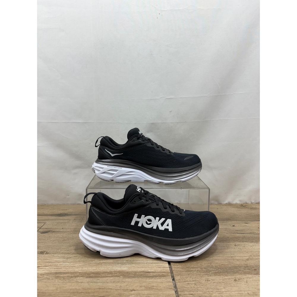Hoka Black and White Athletic Shoes